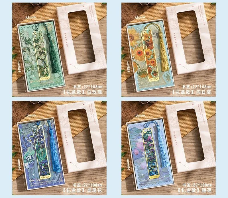 Exquisite Antique-Style Oil Painting Hollow Bookmark - Brass Souvenir Gift