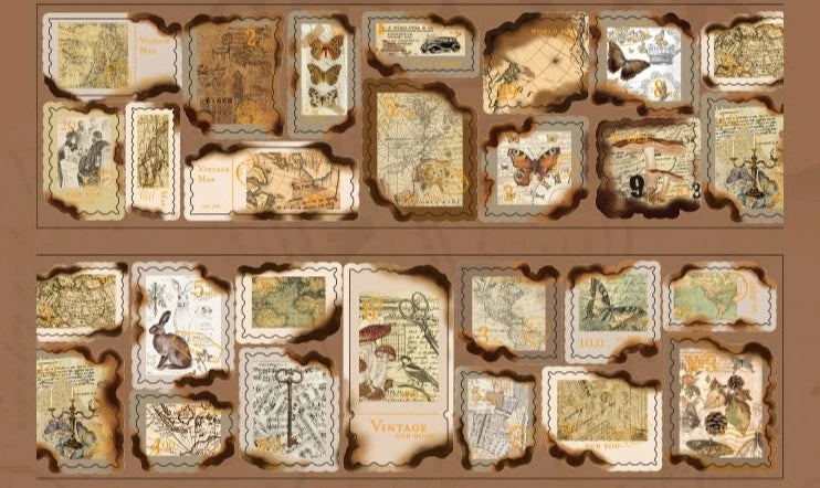 Vintage Stamp Sticker Atelier - Elevate Your Creative Expression with Timeless Botanical Charm