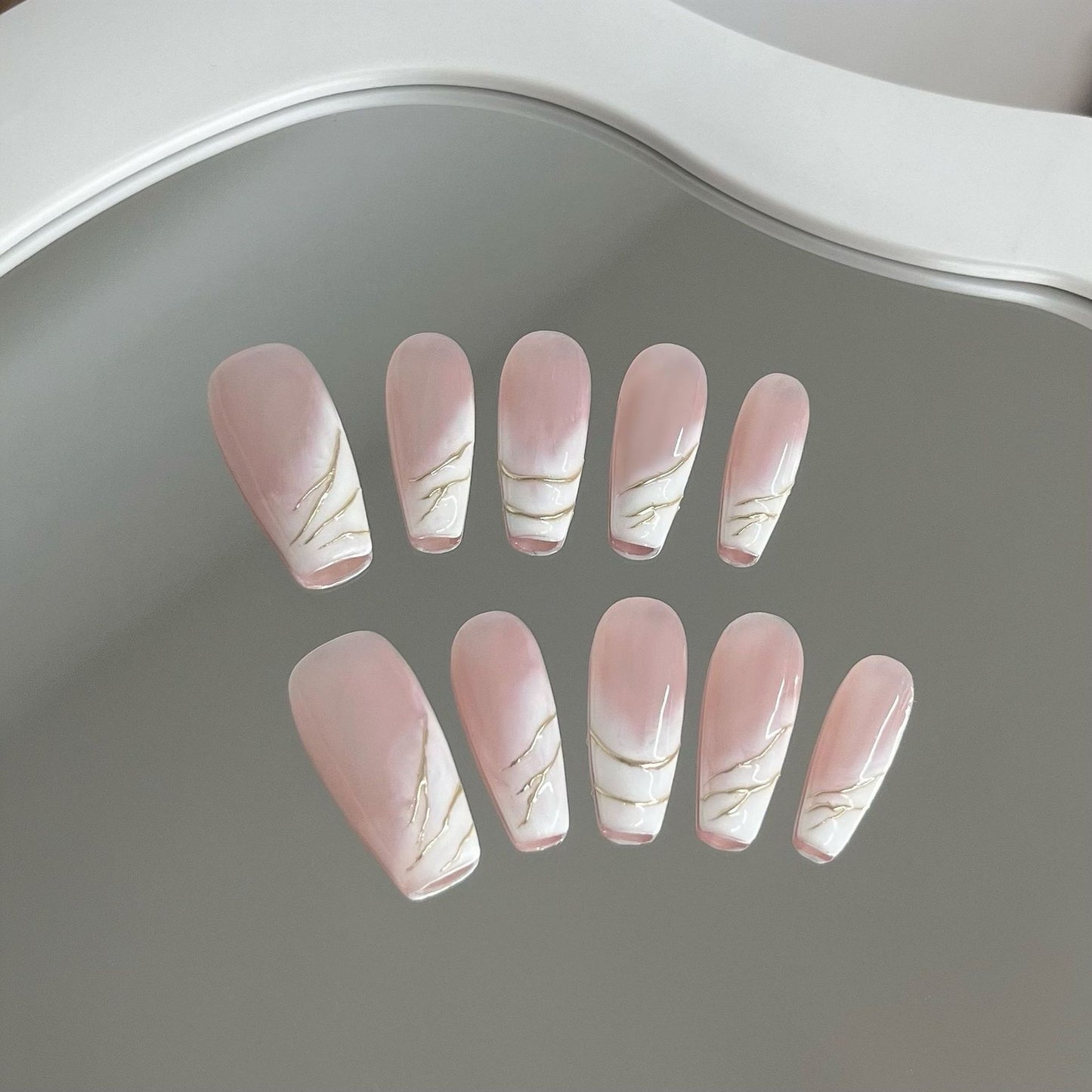 Sweet Gradient White Nail Art - Purely Crafted Charm
