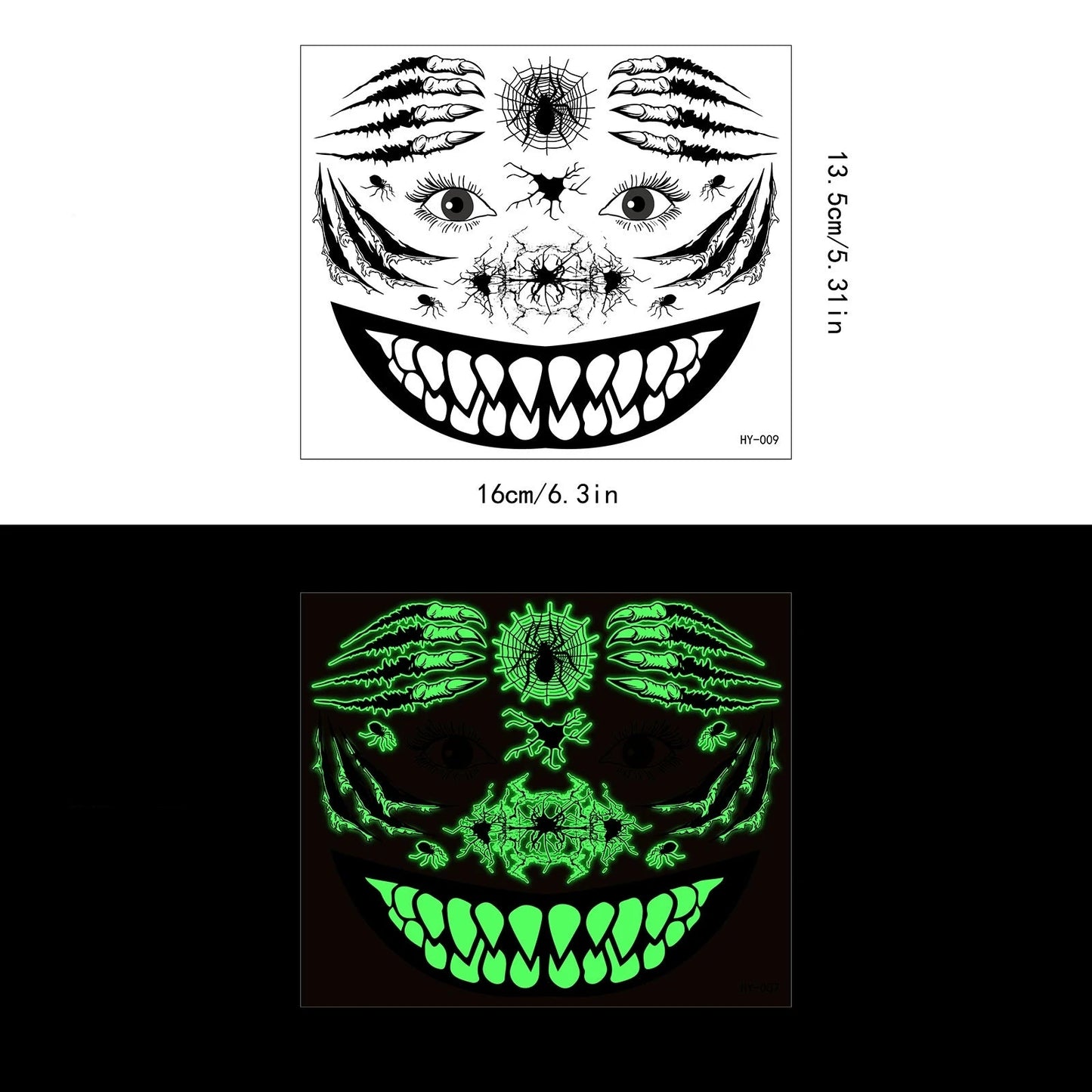 Glow-in-the-Dark Halloween Tattoo Stickers