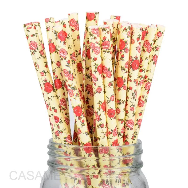 Eco-Chic Vintage Inspired Paper Straws - Romantic & Biodegradable