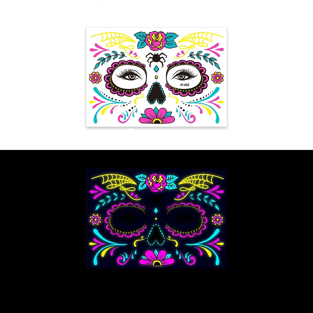 Glow-in-the-Dark Halloween Tattoo Stickers