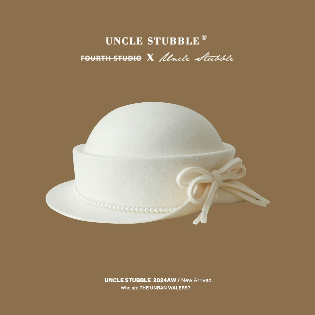 Full Wool Bow Top Hat for Girls