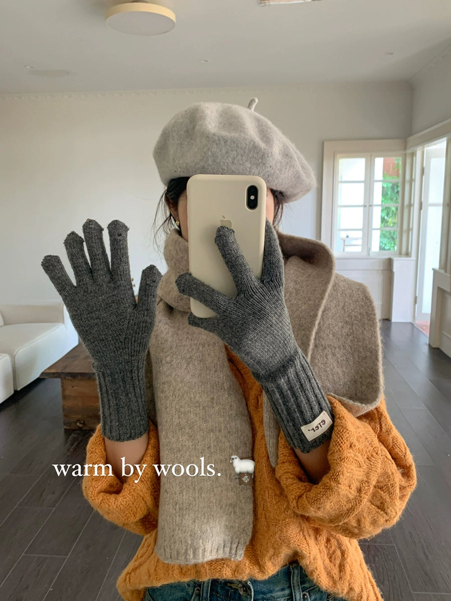 Rabbit Down Blend Wool Knitted Gloves Stylish Warmth for Every Winter Adventure