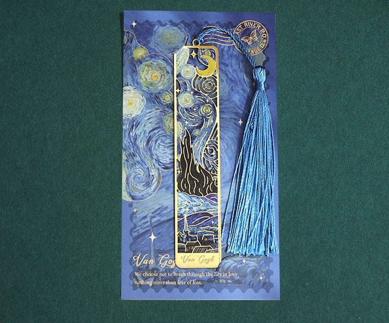 Exquisite Antique-Style Oil Painting Hollow Bookmark - Brass Souvenir Gift