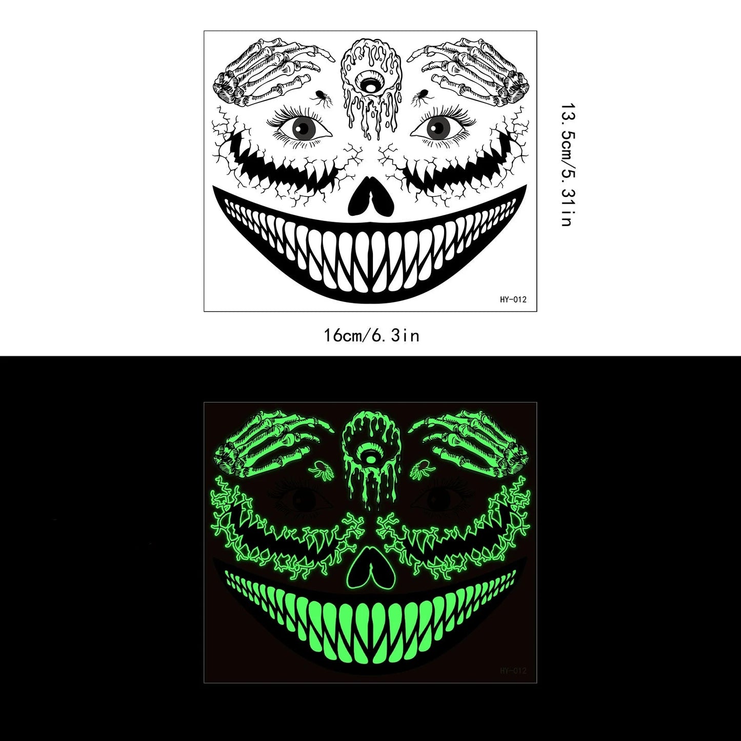 Glow-in-the-Dark Halloween Tattoo Stickers