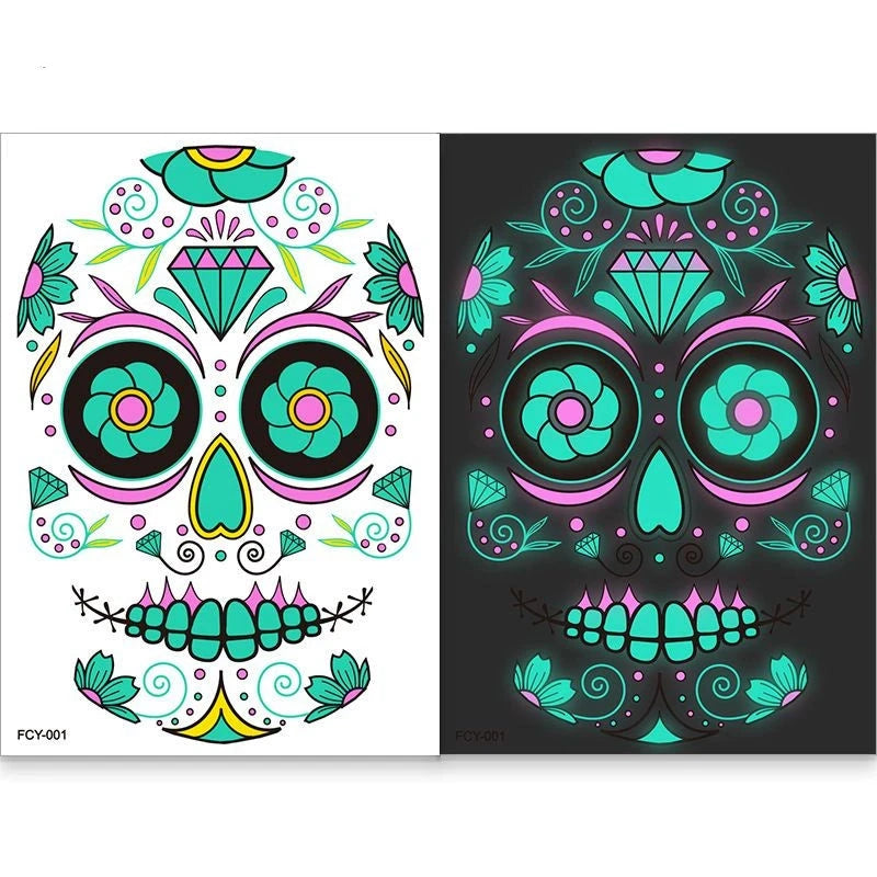 Glow-in-the-Dark Halloween Tattoo Stickers