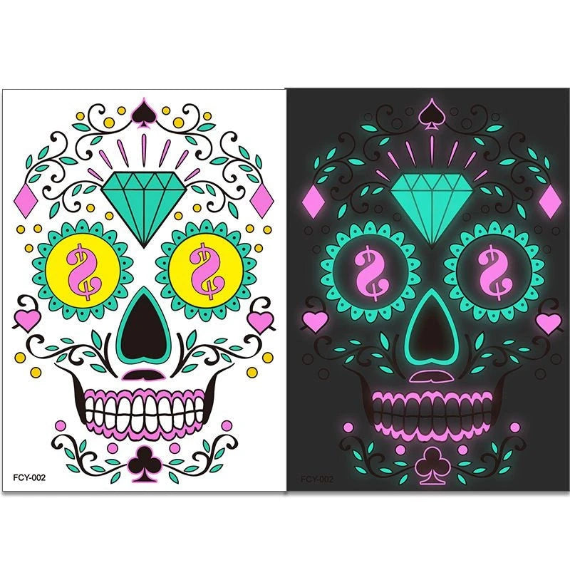 Glow-in-the-Dark Halloween Tattoo Stickers