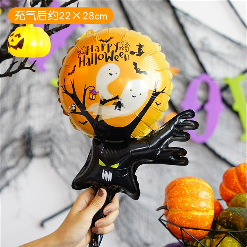 Halloween Hand-Held Aluminum Foil Balloons