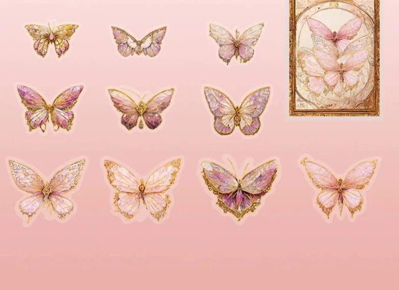 Holographic Butterfly Spectrum Sticker Set - Enchanting DIY Decor and Craft Supplies