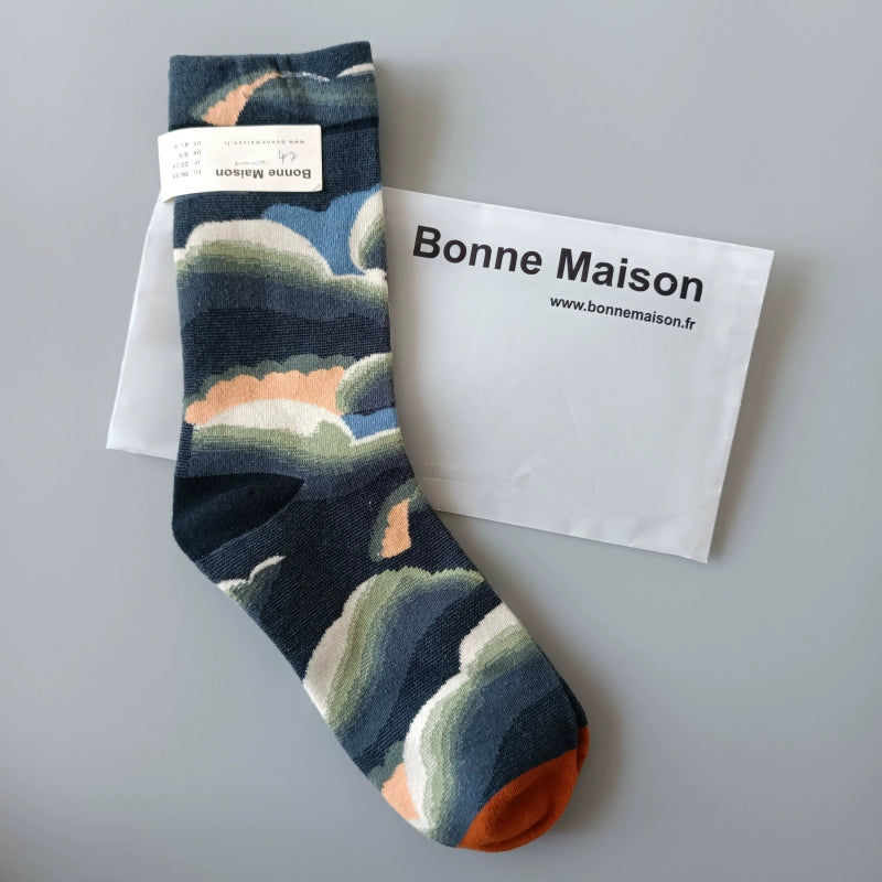 Artistic French Tide Oil Painting Socks fun art literary oil painting