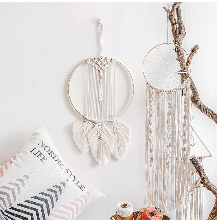 Nordic Dream Catcher Tapestry - Hand Woven Wall Hanging