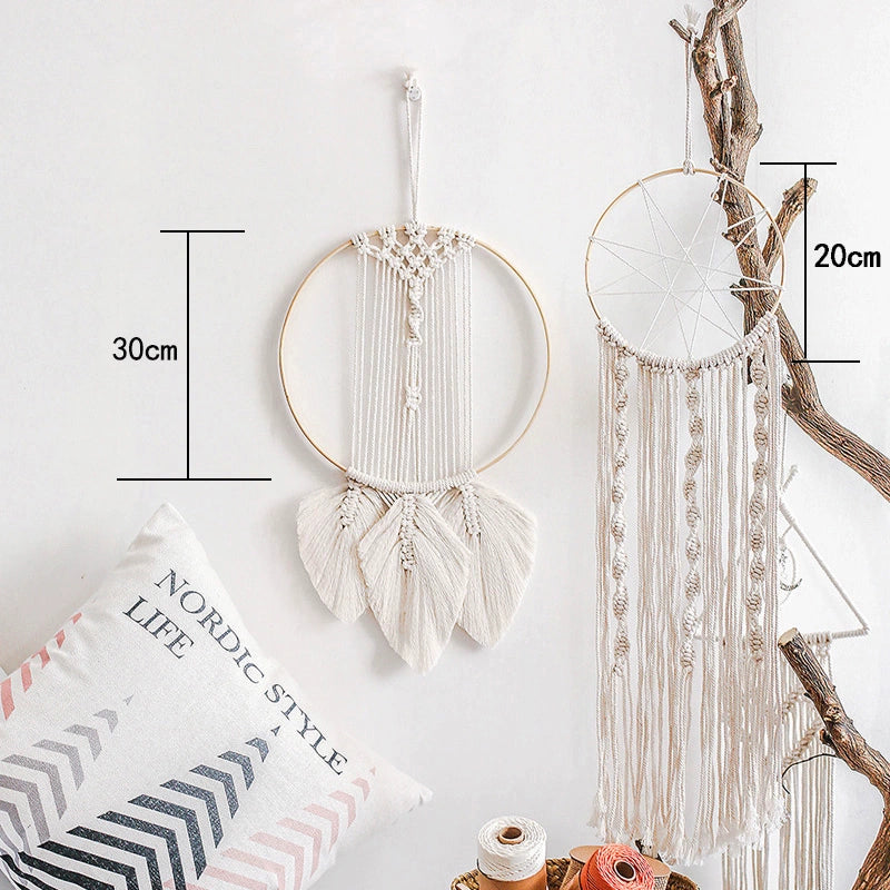 Nordic Dream Catcher Tapestry - Hand Woven Wall Hanging