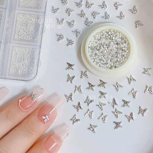 Mini Butterfly Zircon Nail Art Drill - Super Flash Pearl and Alloy Accessories