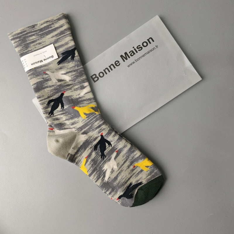 Artistic French Tide Oil Painting Socks fun art literary oil painting
