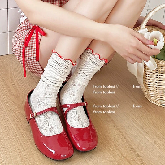 Cute Fungus Lace Mesh Cut-Out Socks