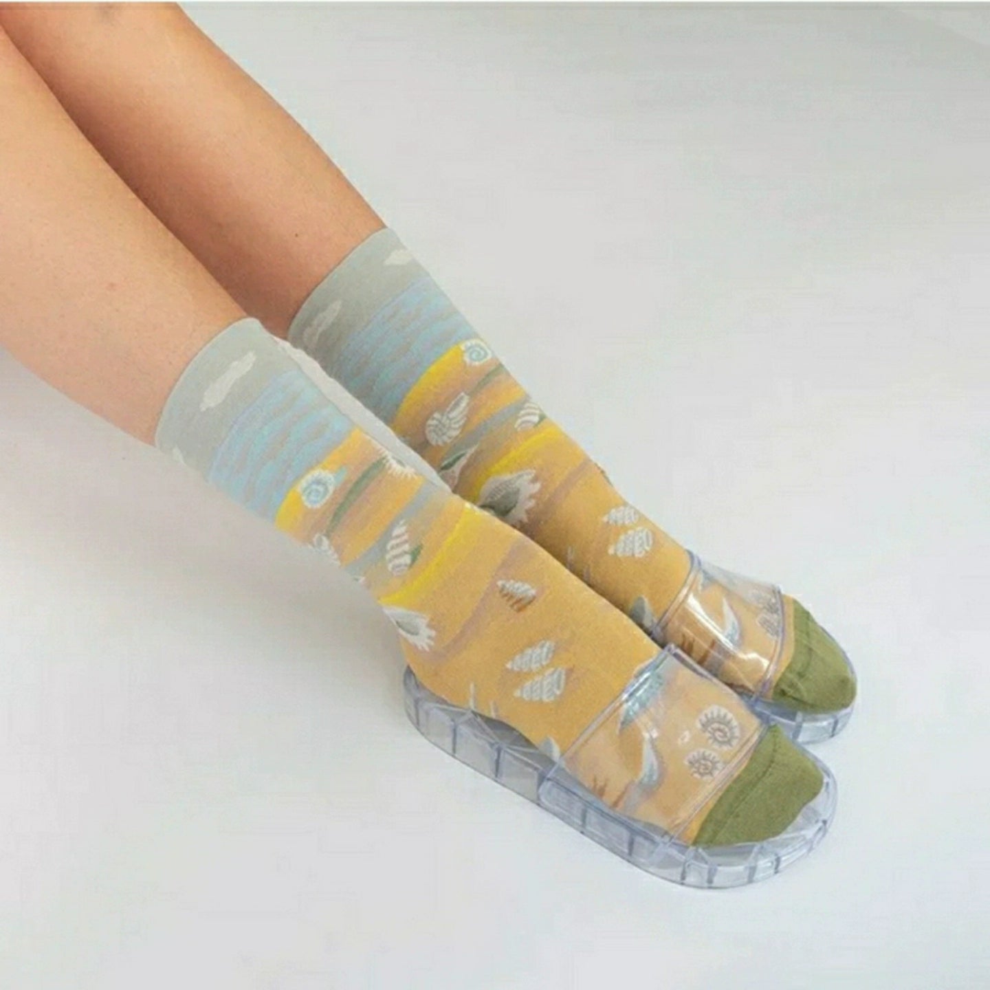 Artistic French Tide Oil Painting Socks fun art literary oil painting
