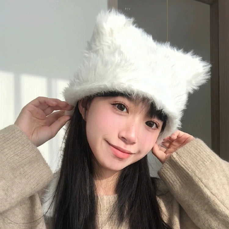 Cute Cat Ear Plush Hat