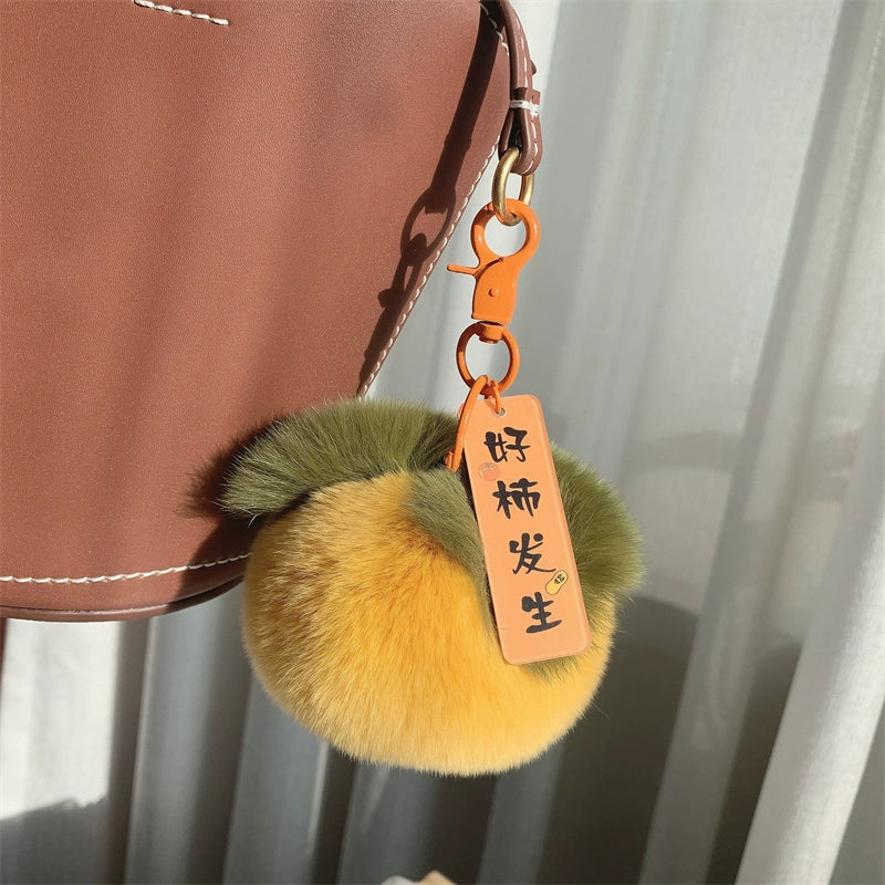 Adorable Persimmon Keychain Pendant