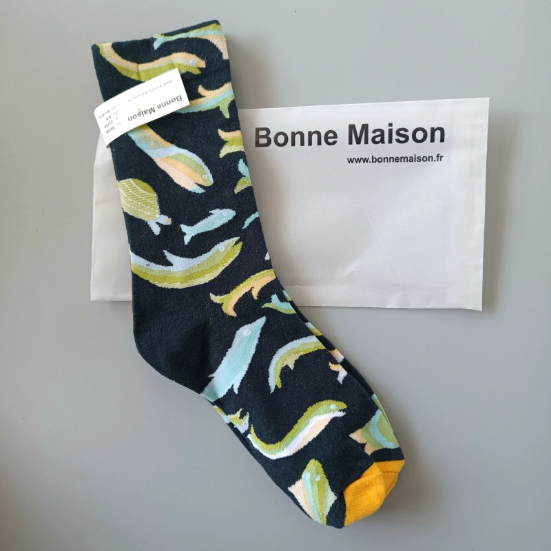 Artistic French Tide Oil Painting Socks fun art literary oil painting