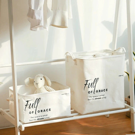 Plain Elegant Foldable Cotton Linen Storage Box