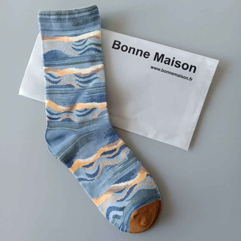 Artistic French Tide Oil Painting Socks