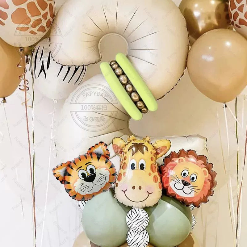 40 Pcs Safari Animal Balloons - Jungle Theme Birthday Party Decorations