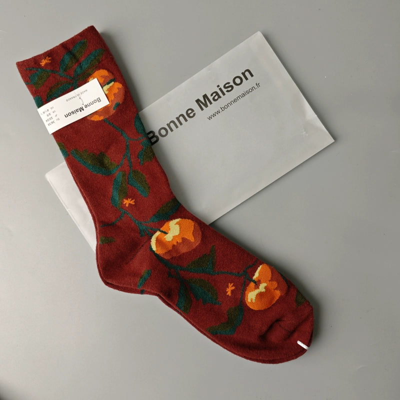 Artistic French Tide Oil Painting Socks fun art literary oil painting