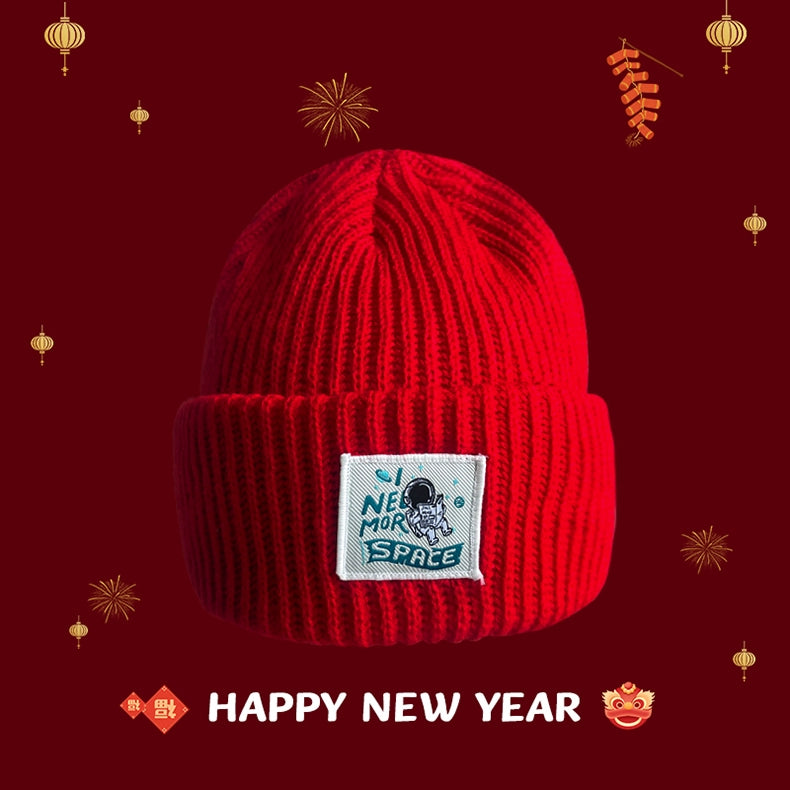 New Year Red Knit Hat  The Perfect Christmas Gift with Matching Scarf and Gloves