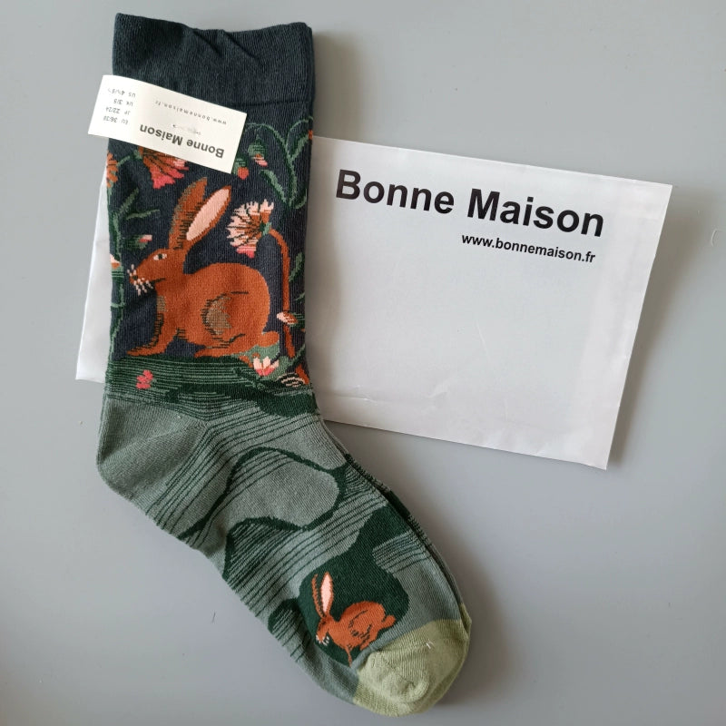 Artistic French Tide Oil Painting Socks fun art literary oil painting