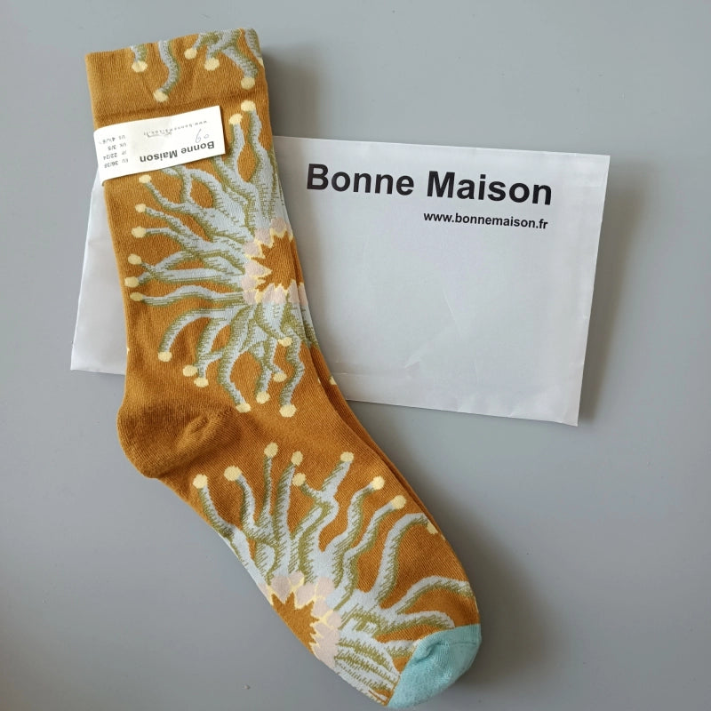 Artistic French Tide Oil Painting Socks fun art literary oil painting