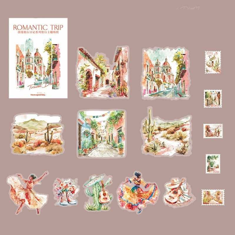 Wanderlust Watercolor: Romantic Travel Diary Sticker Collection