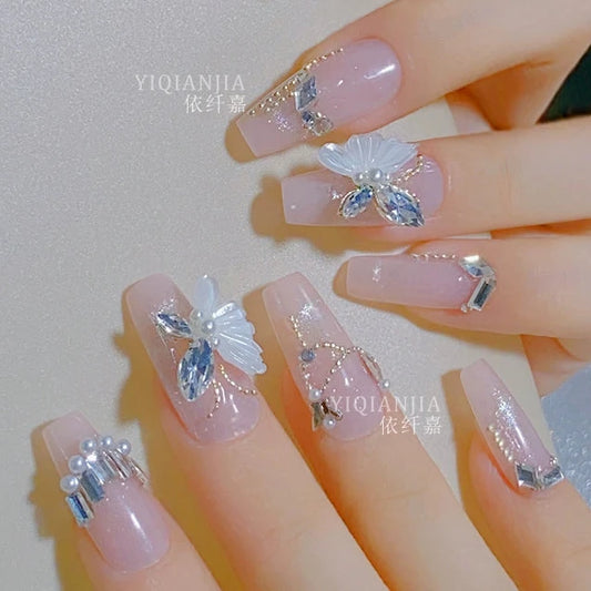 Popular Butterfly Nail Art Jewelry - Ice Crystal Diamond Design