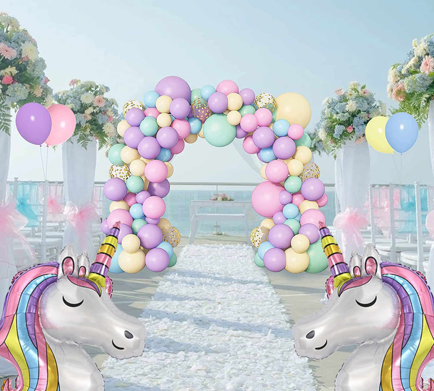 147 Pcs Unicorn Birthday Balloons Arch Garland Kit - Magical Celebration Decor