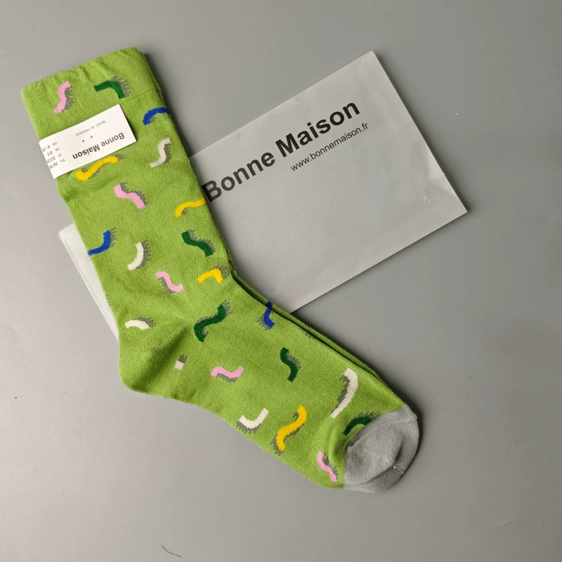 Artistic French Tide Oil Painting Socks fun art literary oil painting