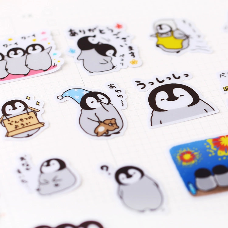 Cute Korean Penguin Sticker Pack - 40 Pieces Handmade Cartoon Decorations