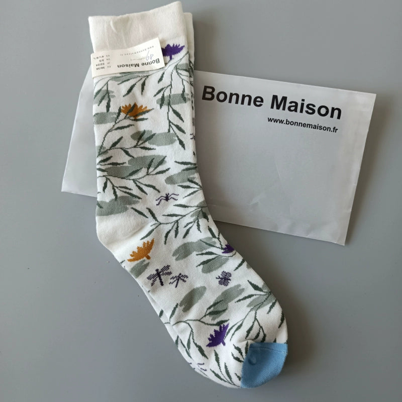 Artistic French Tide Oil Painting Socks