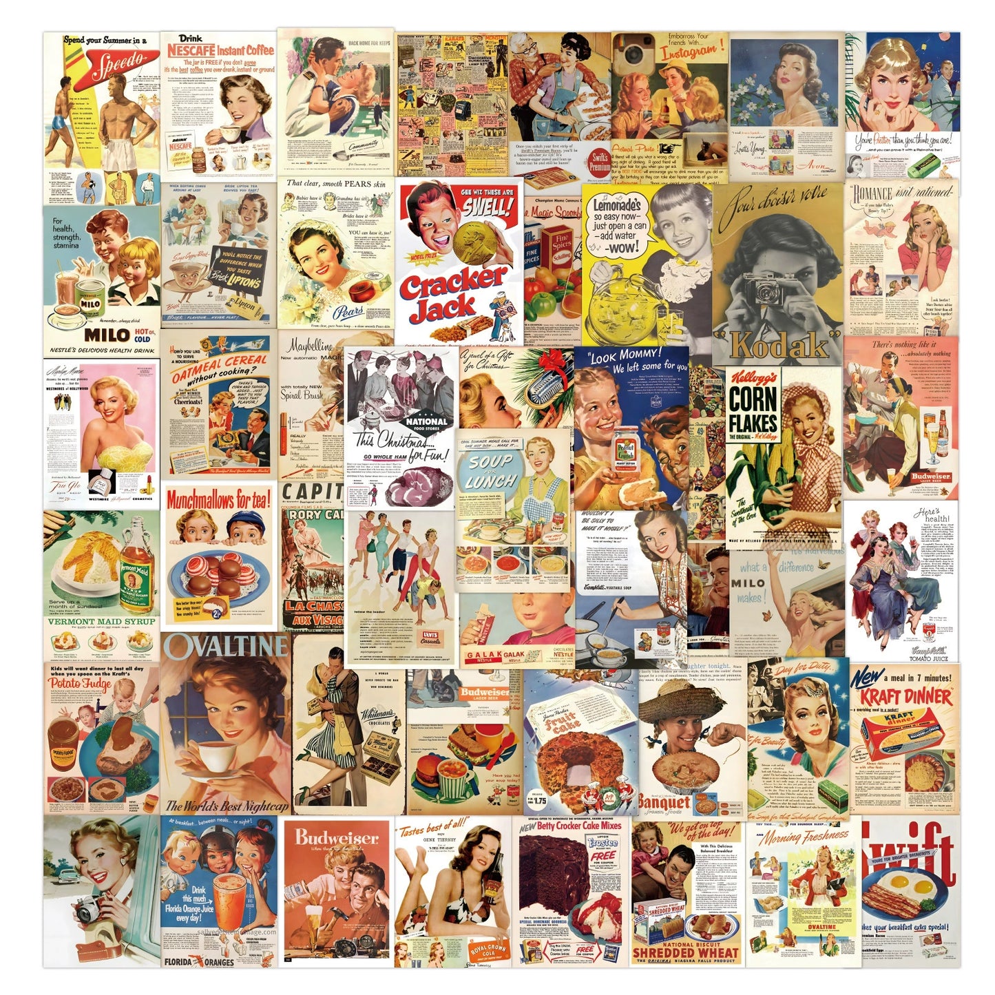 American Retro Poster Stickers