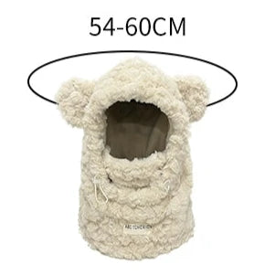 Thickened Velvet Cartoon Bear Hat  Adorable Winter Ear Protection