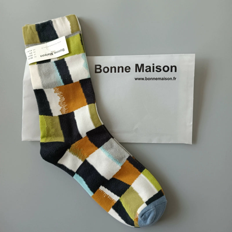 Artistic French Tide Oil Painting Socks fun art literary oil painting