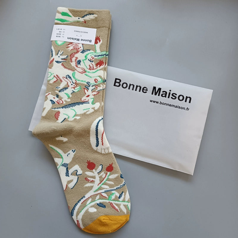 Artistic French Tide Oil Painting Socks