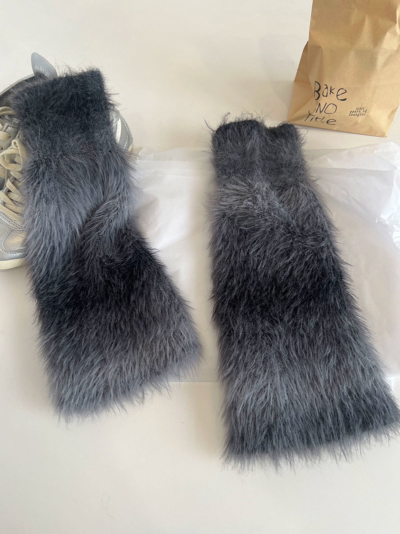 Custom Furry Pile Sock Covers  Y2K Flared Calf Warmers