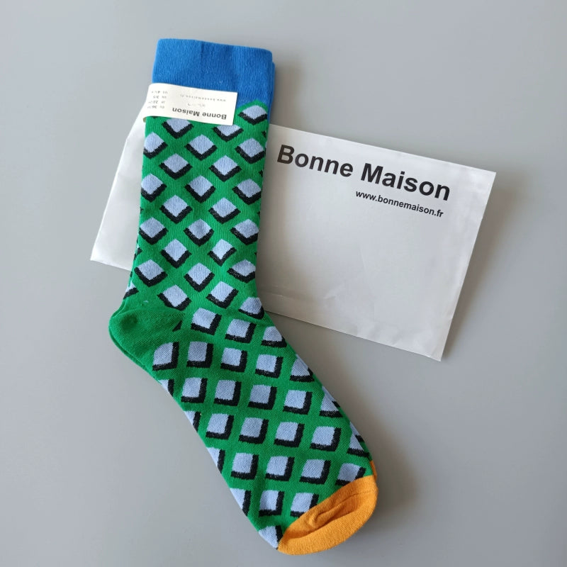 Artistic French Tide Oil Painting Socks fun art literary oil painting
