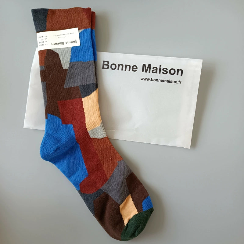Artistic French Tide Oil Painting Socks fun art literary oil painting