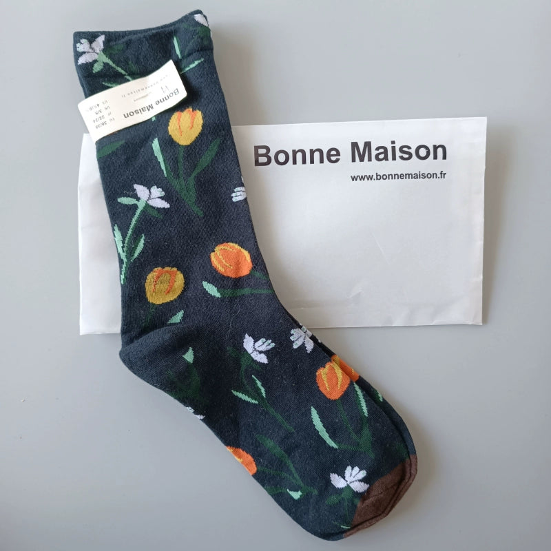 Artistic French Tide Oil Painting Socks