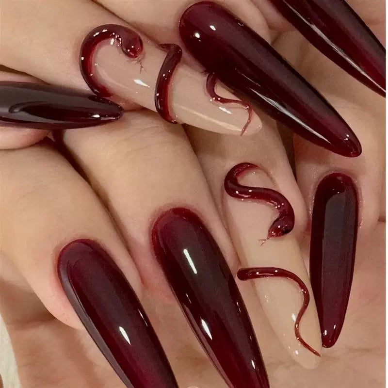 Burgundy Sparkling Diamond Nail Patches