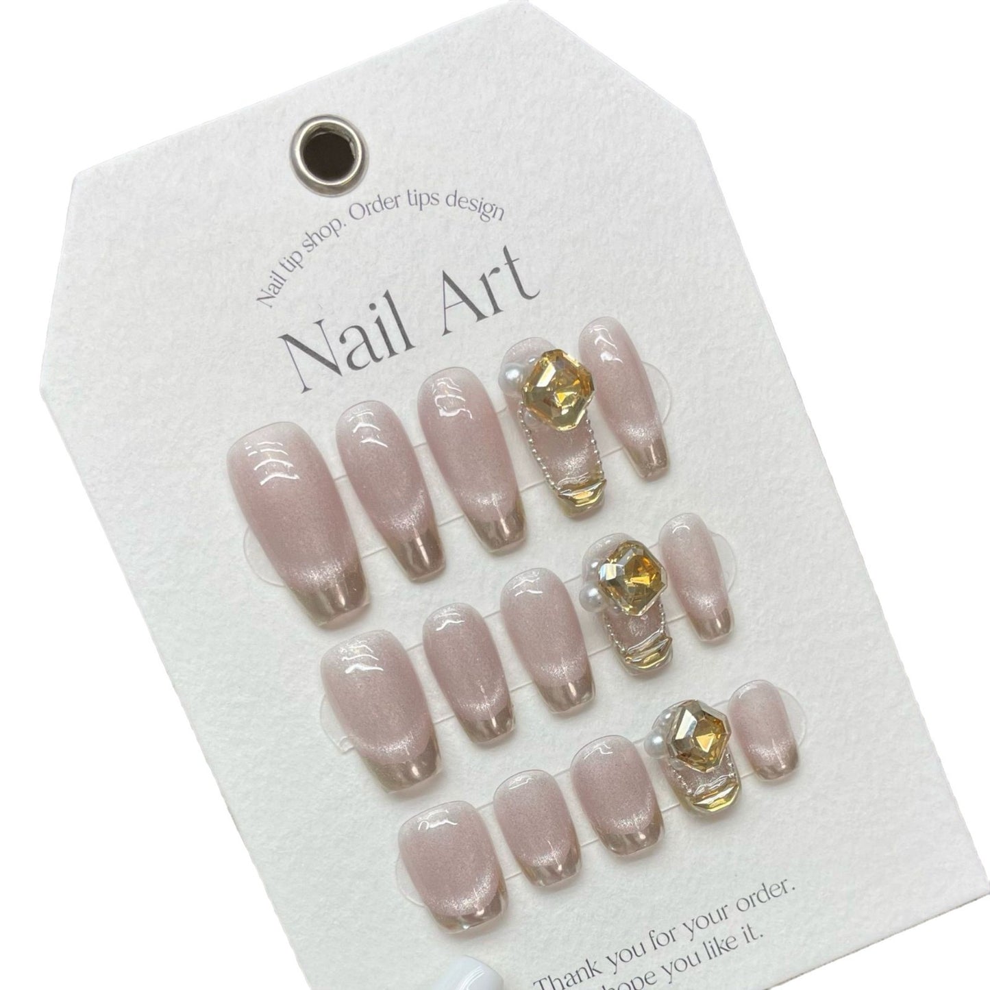 Dream Paris Nail Patches - Nude Cat's Eye Magic Mirror Design