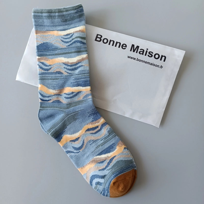 Artistic French Tide Oil Painting Socks fun art literary oil painting