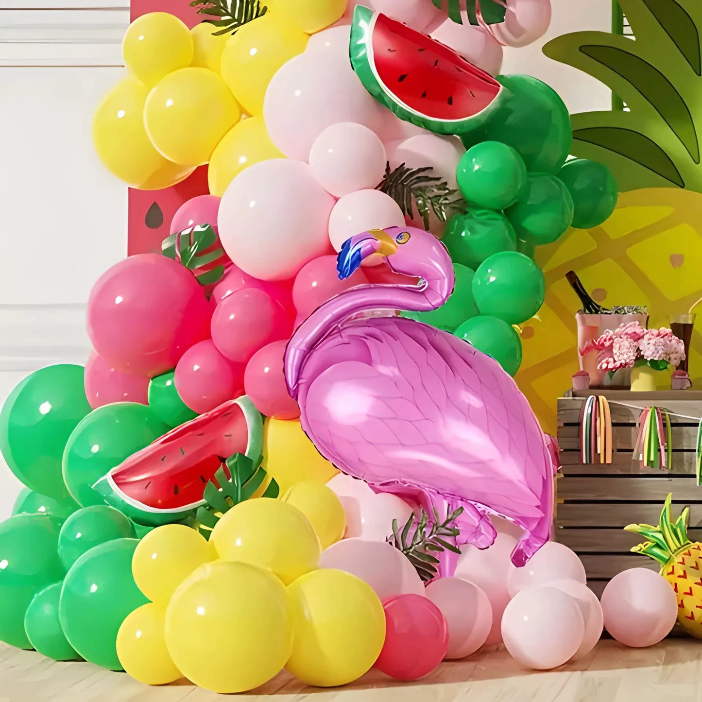 120 Pcs Tropical Balloon Wreath Arch Set - Hawaiian Beach Theme