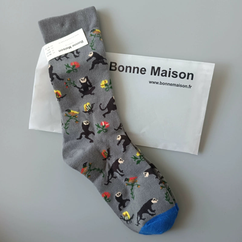 Artistic French Tide Oil Painting Socks fun art literary oil painting